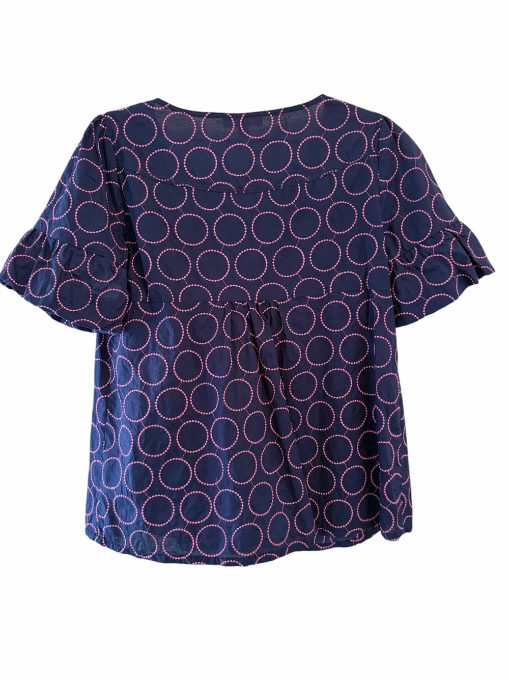 Lilly Pulitzer Women’s Navy Pink Dot Button-Front Blouse